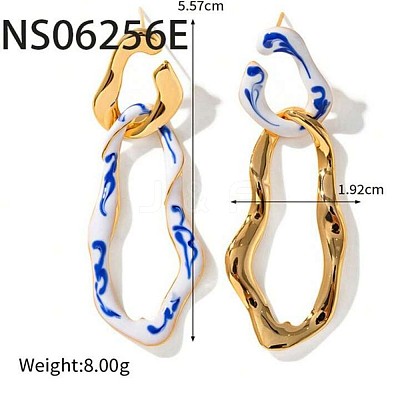 Alloy & Enamel Dangle Stud Earrings WG242C1-01-1