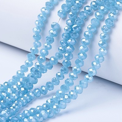 Electroplate Glass Beads Strands EGLA-A034-J6mm-A06-1