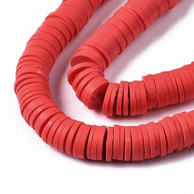 Flat Round Handmade Polymer Clay Beads CLAY-R067-10mm-30-1