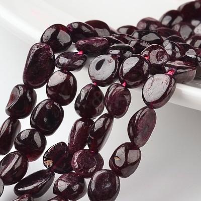 Nuggets Natural Garnet Bead Strands G-M345-04-1