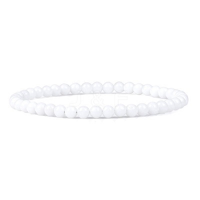 4MM Natural White Jade Stretch Bracelets RP2095-8-1