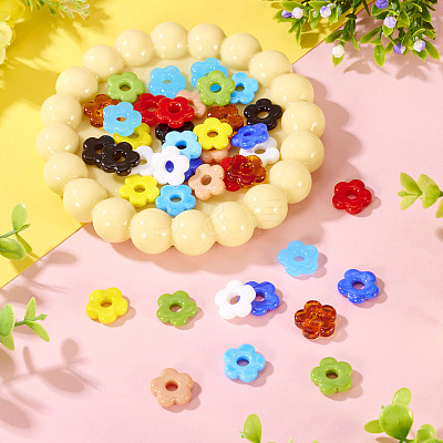 40Pcs 10 Colors Handmade Lampwork Beads LAMP-TA0001-65-1