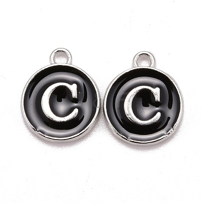 Platinum Plated Alloy Charms X-ENAM-S118-02C-P-1