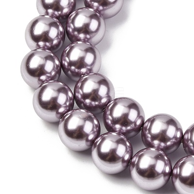 Electroplated Shell Pearl Beads Strands BSHE-G041-10mm-02-1