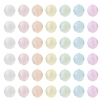 350Pcs 7 Colors Translucent Acrylic Beads TACR-TA0001-17-1