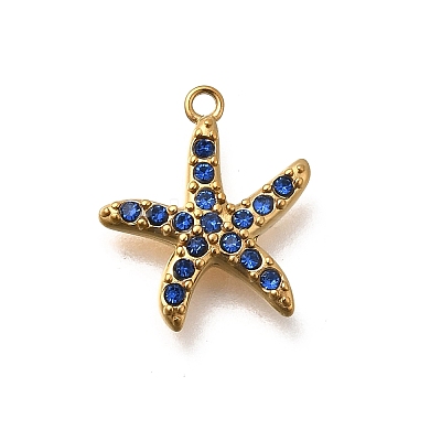 304 Stainless Steel Micro Pave Cubic Zirconia Pendants STAS-Z160-01G-01B-1