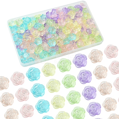 180Pcs 6 Colors Transparent Acrylic Beads OACR-FS0001-91-1