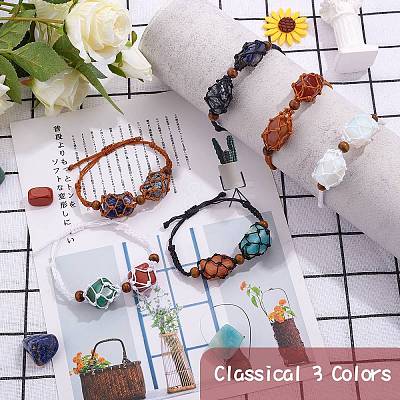 12Pcs Adjustable Braided Nylon Cord Macrame Pouch Bracelet Making AJEW-SW00010-02-1