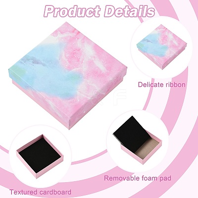 8Pcs 4 Styles Cardboard Paper Ring Boxes CBOX-FS0001-05-1