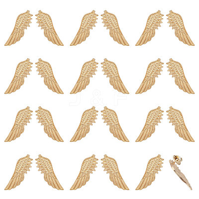 12 Pairs Wing Alloy Brooches JEWB-CA0001-82-1
