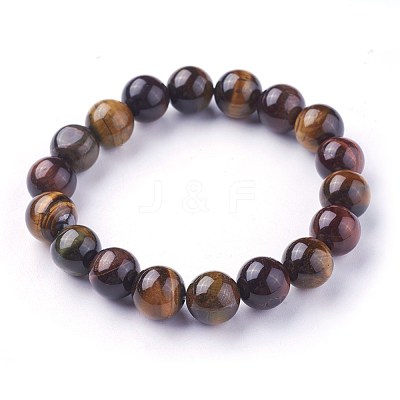 Natural Tiger Eye Beads Stretch Bracelets BJEW-F380-01-C18-1