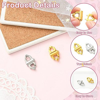 2Pcs 2 Colors 316 Surgical Stainless Steel Bayonet Clasps STAS-CJ0003-60-1