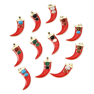 Natural & Synthetic Mixed Gemstone Pendants KK-H267-012G-03-1