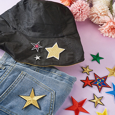 Star Computerized Embroidery Polyester Iron On Patches PATC-TAC0001-02-1