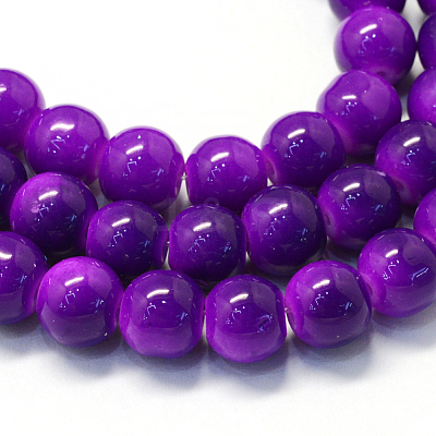 Baking Paint Glass Round Bead Strands DGLA-Q020-8mm-34-1