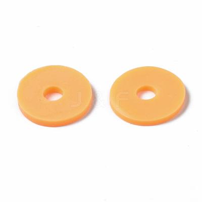 Flat Round Handmade Polymer Clay Beads CLAY-R067-12mm-15-1