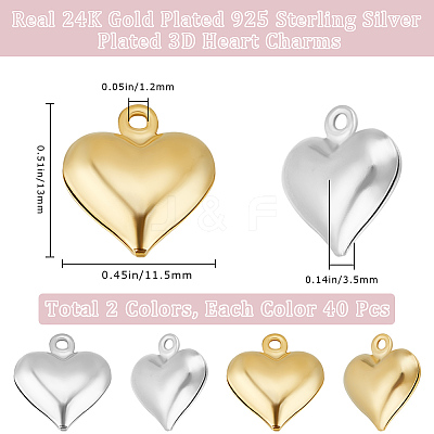 80Pcs 2 Colors Brass Charms KK-BBC0016-56-1