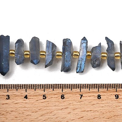 Electroplate Natural Quartz Crystal Beads Strands G-F800-B11-1