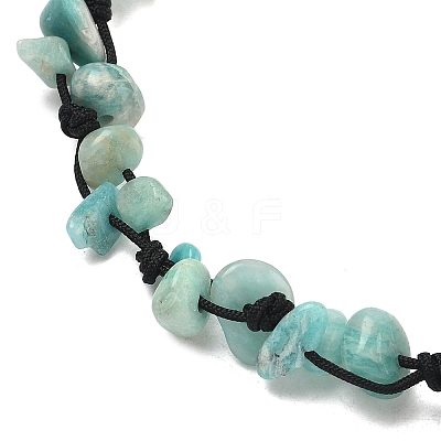 Chip Natural Amazonite Beaded Anklets AJEW-PH01371-09-1