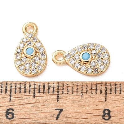 Brass Micro Pave Cubic Zirconia Charms CU-K002-01C-01-1