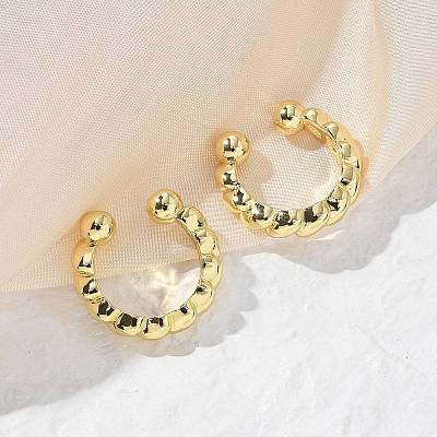 Rack Plating Brass Twist Rope Shape Cuff Earrings EJEW-G288-08G-1