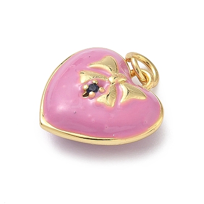 Brass Micro Pave Cubic Zirconia Charms KK-C156-20G-03-1
