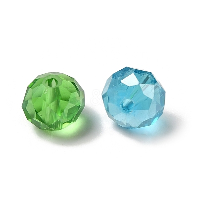 Electroplate Faceted Rondelle AB Color Plated Transparent Glass Beads GLAA-R152-10mm-M2-1