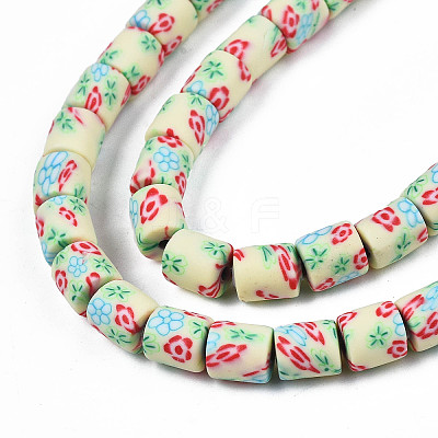 Handmade Polymer Clay Bead Strands X-CLAY-T020-10E-1