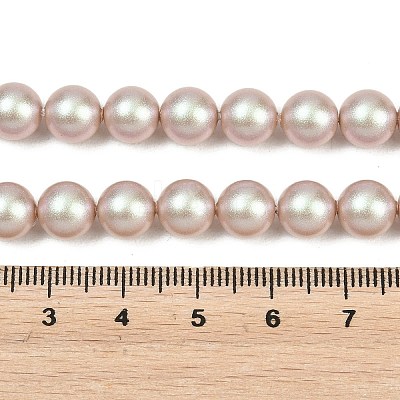 Frosted Glass Pearl Beads Strands GLAA-A044-08A-13-1