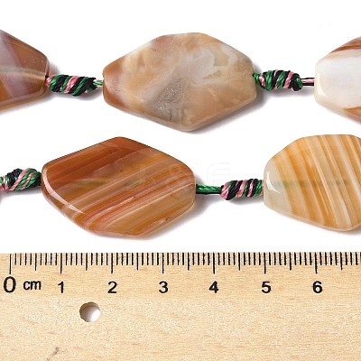 Natural Banded Agate/Striped Agate Beads Strands G-G196-A01-01-1
