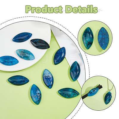 10Pcs Natural Agate Cabochons G-FH0002-65A-1