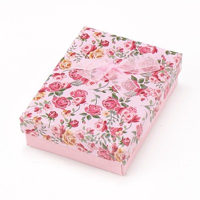 Flower Pattern Cardboard Jewelry Packaging Box CBOX-L007-007C-1