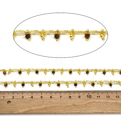 Handmade Faceted Natural Tiger Eye Beaded Chains CHC-L050-01G-15-1