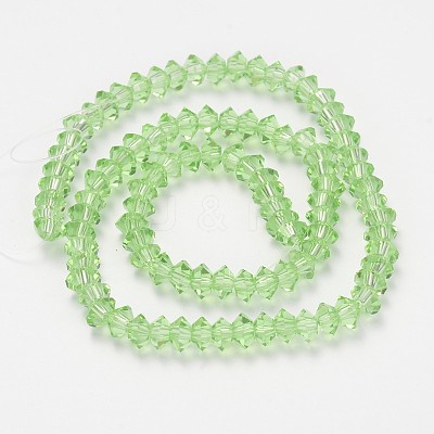 Faceted Bicone Transparent Glass Bead Strands GLAA-J082-A10-1
