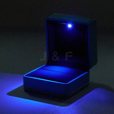 Square Plastic Jewelry Ring Boxes OBOX-F005-01C-1