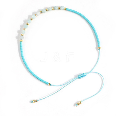 Natural Amazonite Beads Braided Bead Bracelets KZ2587-3-1