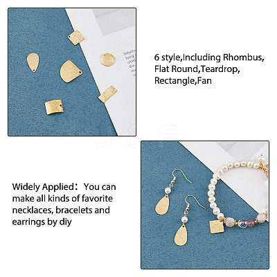 96Pcs 6 Style Brass Pendant KK-FH0005-28-1