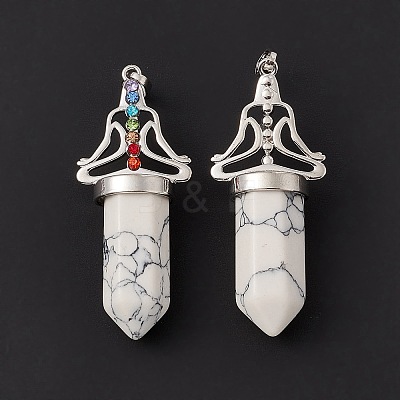 Synthetic Howlite Big Pointed Pendants G-I342-01P-11-1
