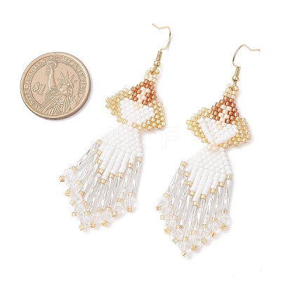 Angel Handmade Glass Seed Beads Dangle Earrings EJEW-MZ00538-02-1