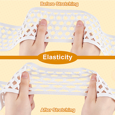 10 Yards Polyester Elastic Hollow Wide Band DIY-FG0006-44A-1