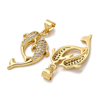 Brass Micro Pave Cubic Zirconia Pendants KK-A271-07C-G-1