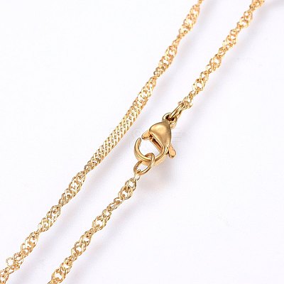 304 Stainless Steel Singapore Chain Necklaces MAK-L015-25A-1
