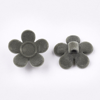Flocky Acrylic Buttons FIND-T046-16-1