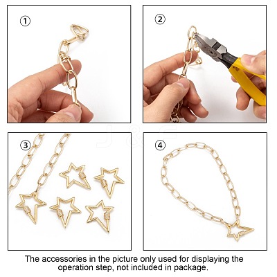Brass Micro Pave Clear Cubic Zirconia Screw Carabiner Lock Charms ZIRC-L085-06G-1