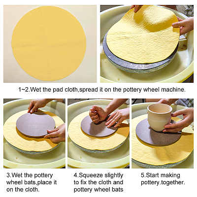2 Sheets 2 Styles Pottery Wheel Mat Cloth AJEW-BC0006-52-1