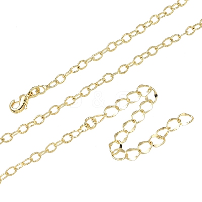 3MM Brass Textured Cable Chain Necklaces for Women KK-CBA4FD4-12G-1