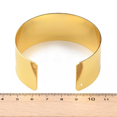 Brass Plain Wide Cuff Bangles BJEW-D039-03G-1