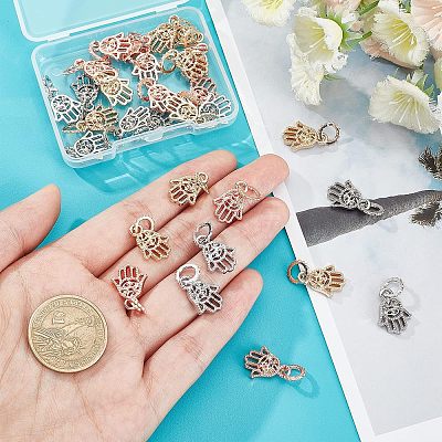 30Pcs 3 Colors Rack Plating Alloy European Dangle Charms MPDL-FH0001-06-1