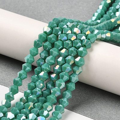 Opaque Solid Color Electroplate Glass Beads Strands X1-GLAA-F029-P4mm-A07-1