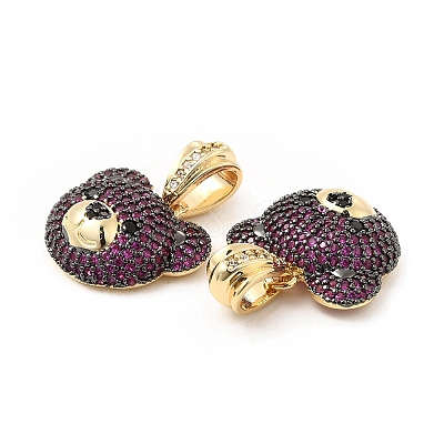 Brass Micro Pave Cubic Zirconia Pendants KK-H441-01A-G-1